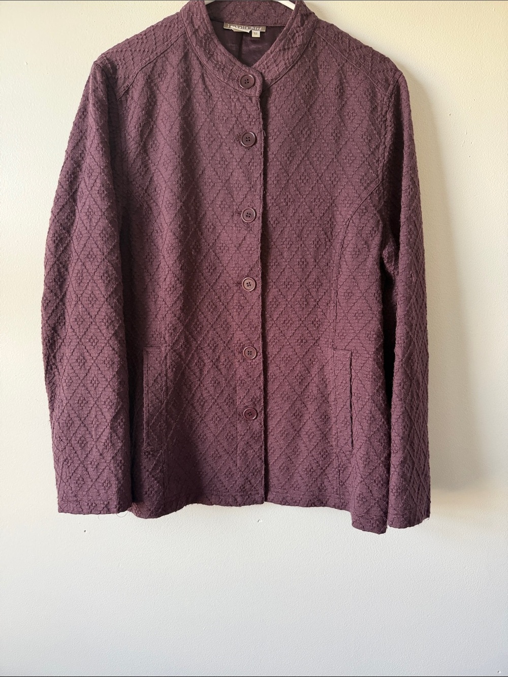 Quilted Plum Button-Front Jacket sz12